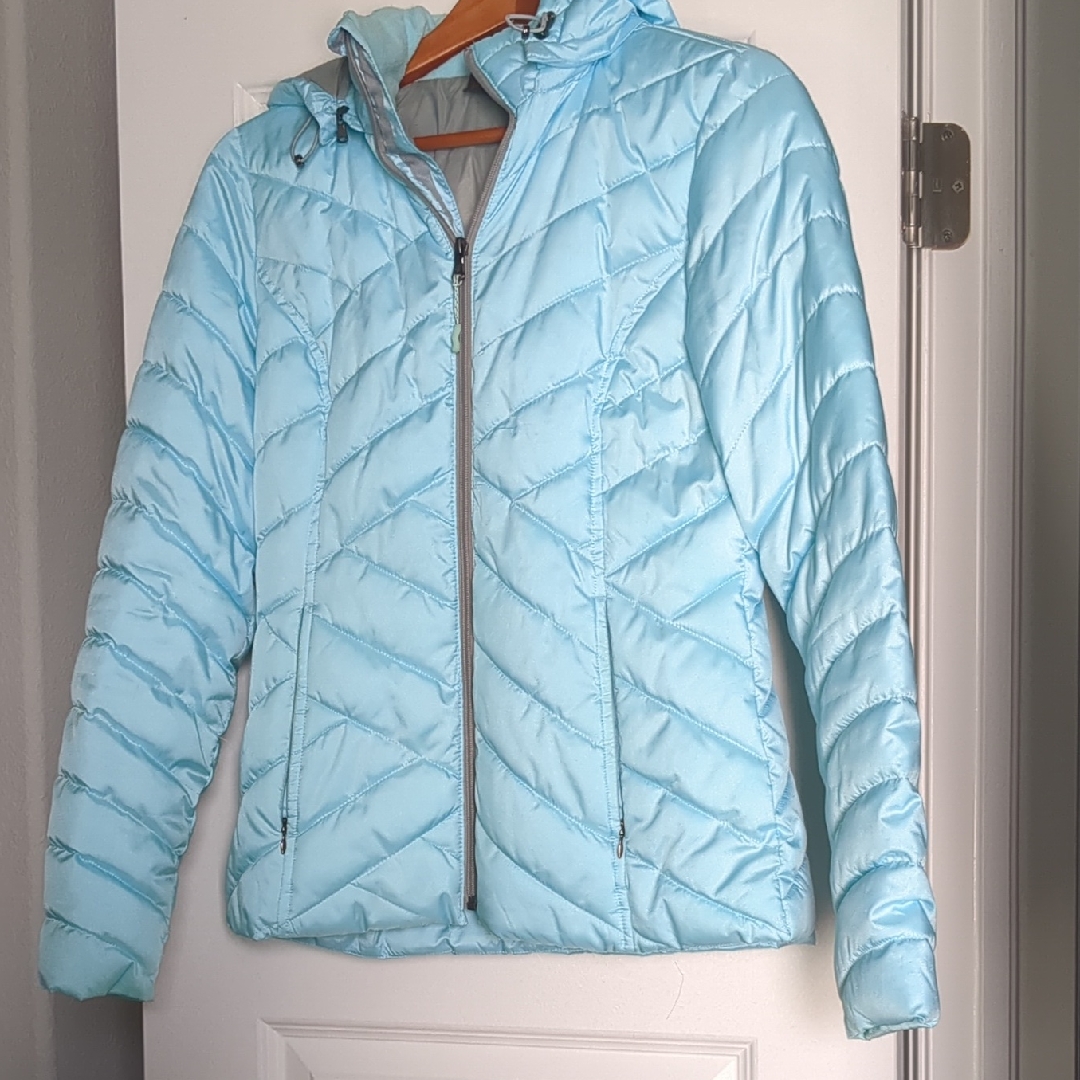 Light Blue Quilted Womens Jacket